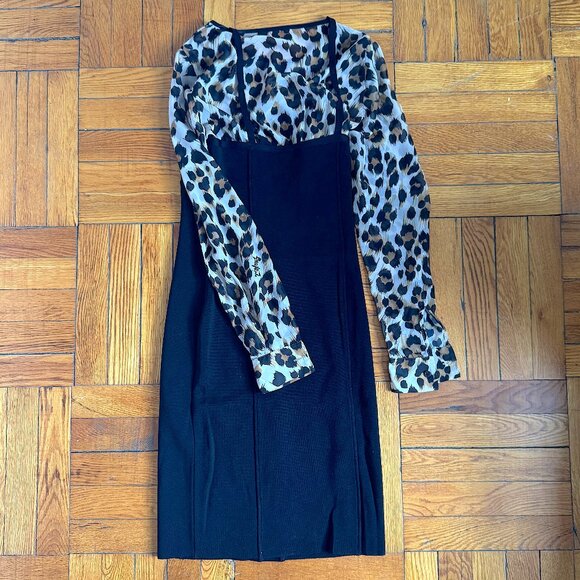 Authentic Moschino Leopard/Black Tight Dress New - Picture 2 of 10
